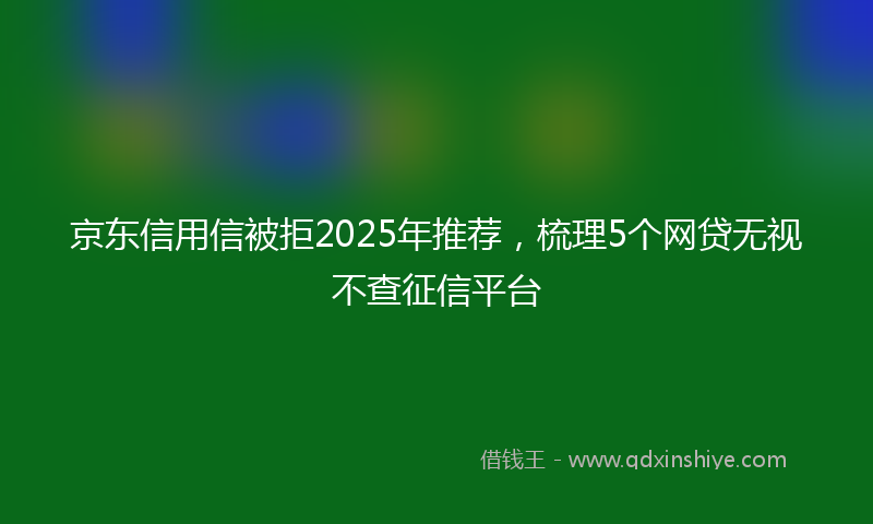 京东信用信被拒2025年推荐，梳理5个网贷无视不查征信平台