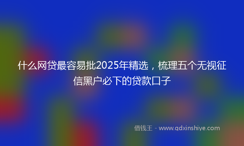 什么网贷最容易批2025年精选，梳理五个无视征信黑户必下的贷款口子