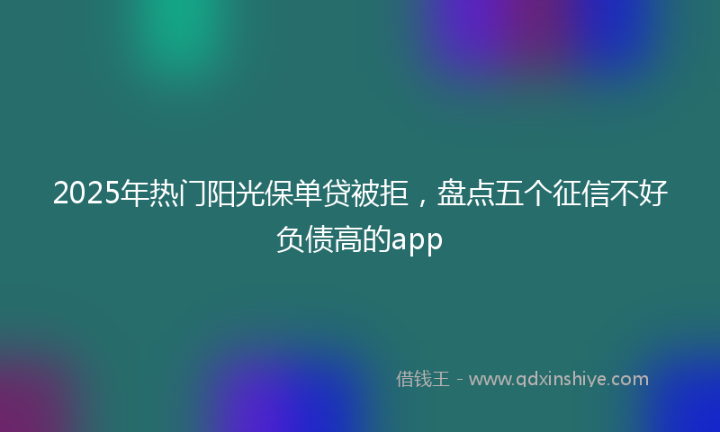 2025年热门阳光保单贷被拒，盘点五个征信不好负债高的app