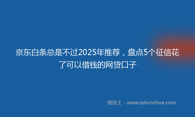 京东白条总是不过2025年推荐，盘点5个征信花了可以借钱的网贷口子