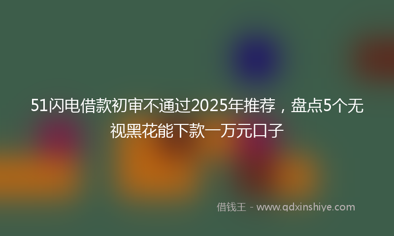 51闪电借款初审不通过2025年推荐，盘点5个无视黑花能下款一万元口子