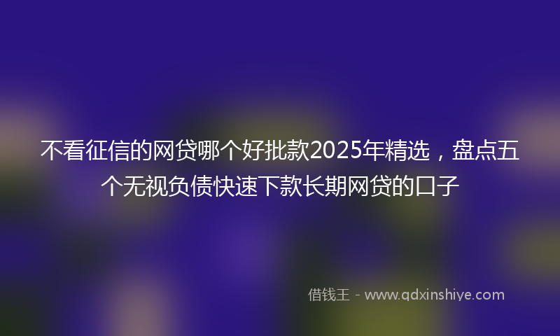 不看征信的网贷哪个好批款2025年精选，盘点五个无视负债快速下款长期网贷的口子