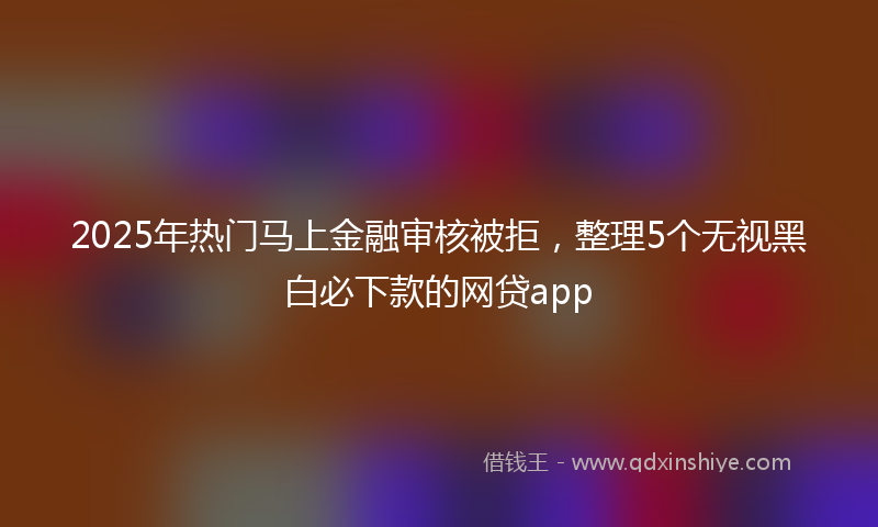2025年热门马上金融审核被拒，整理5个无视黑白必下款的网贷app