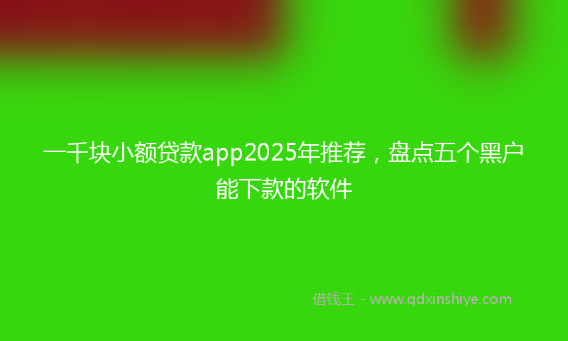 一千块小额贷款app2025年推荐，盘点五个黑户能下款的软件