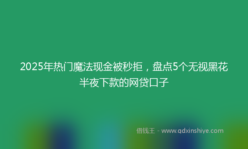 2025年热门魔法现金被秒拒，盘点5个无视黑花半夜下款的网贷口子