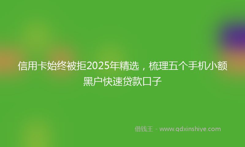 信用卡始终被拒2025年精选，梳理五个手机小额黑户快速贷款口子