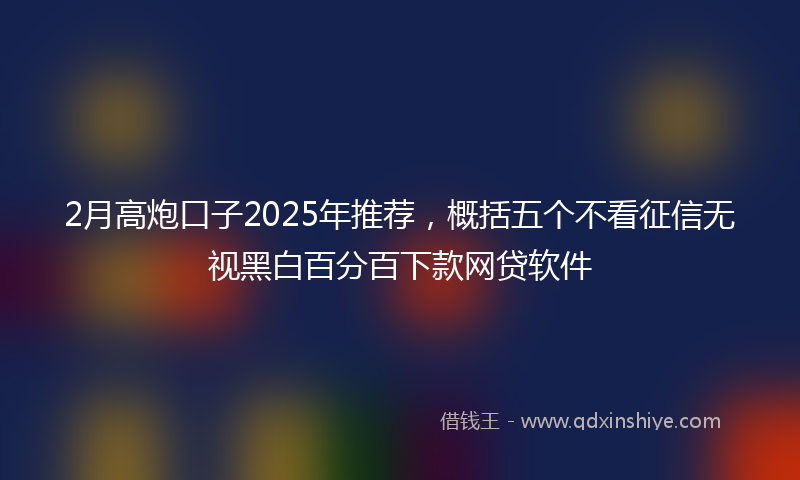 2月高炮口子2025年推荐，概括五个不看征信无视黑白百分百下款网贷软件