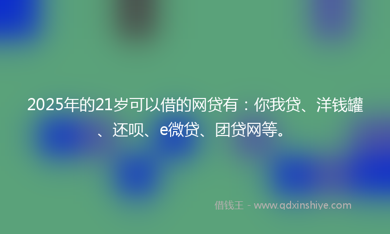 2025年的21岁可以借的网贷有：你我贷、洋钱罐、还呗、e微贷、团贷网等。