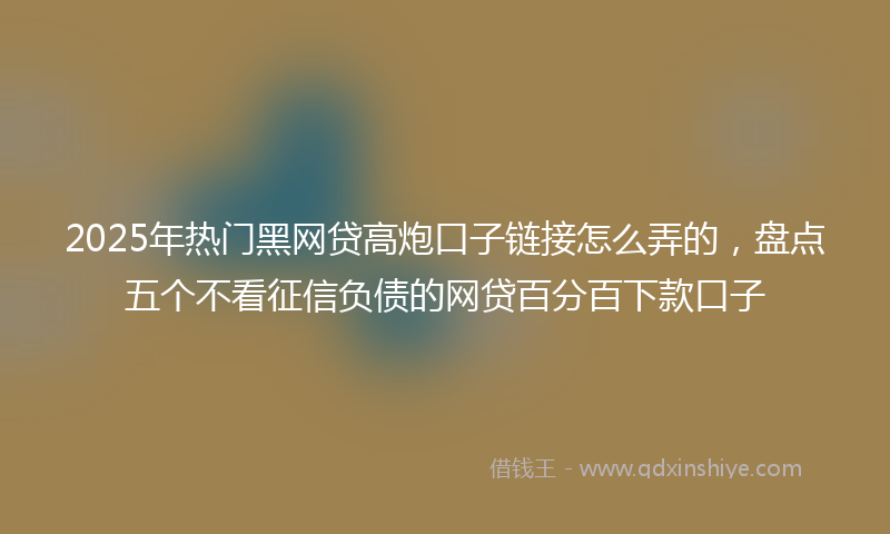 2025年热门黑网贷高炮口子链接怎么弄的，盘点五个不看征信负债的网贷百分百下款口子