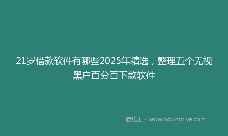 21岁借款软件有哪些2025年精选，整理五个无视黑户百分百下款软件