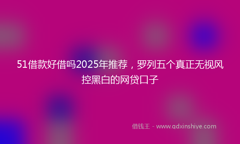 51借款好借吗2025年推荐，罗列五个真正无视风控黑白的网贷口子