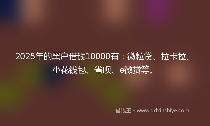 2025年的黑户借钱10000有：微粒贷、拉卡拉、小花钱包、省呗、e微贷等。