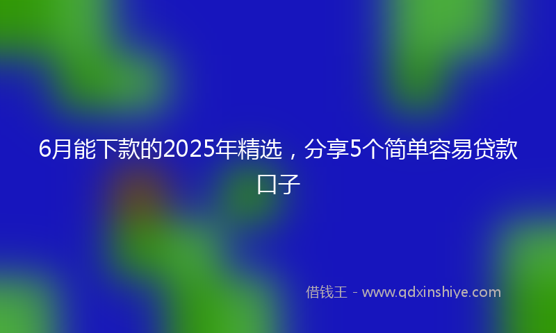 6月能下款的2025年精选，分享5个简单容易贷款口子
