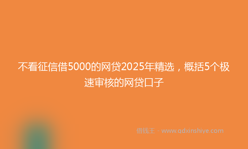 不看征信借5000的网贷2025年精选，概括5个极速审核的网贷口子