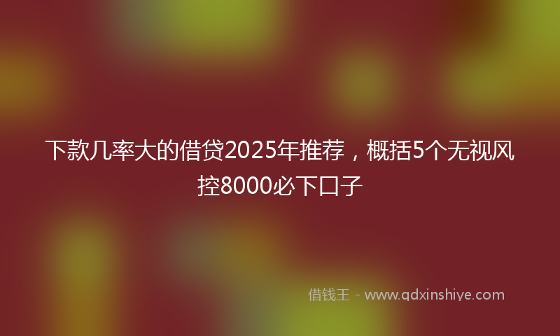 下款几率大的借贷2025年推荐，概括5个无视风控8000必下口子
