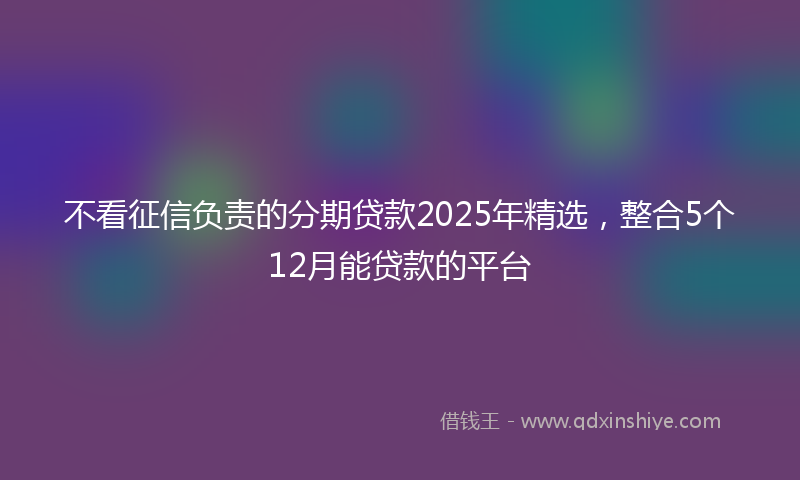 不看征信负责的分期贷款2025年精选，整合5个12月能贷款的平台