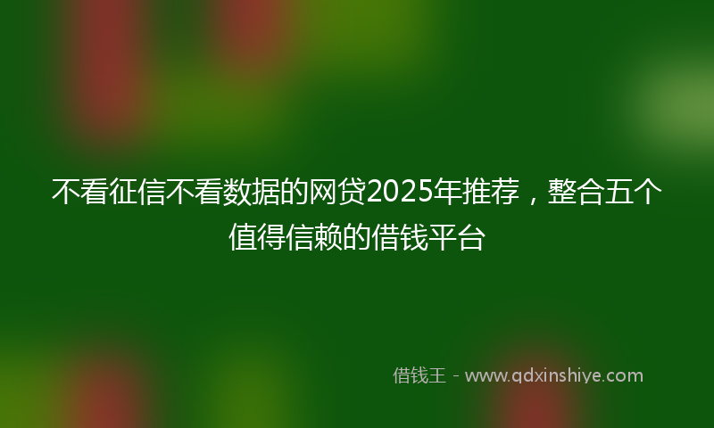 不看征信不看数据的网贷2025年推荐，整合五个值得信赖的借钱平台