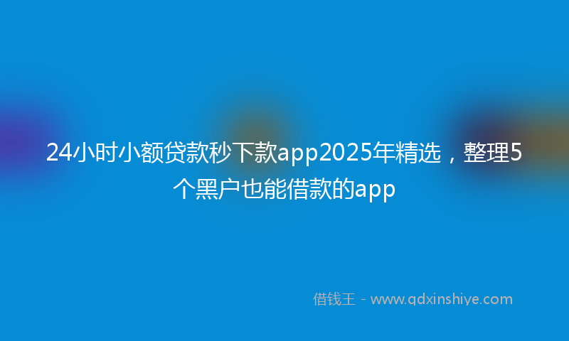 24小时小额贷款秒下款app2025年精选，整理5个黑户也能借款的app