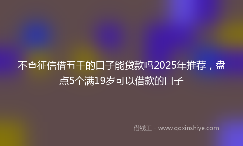 不查征信借五千的口子能贷款吗2025年推荐，盘点5个满19岁可以借款的口子