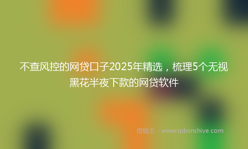 不查风控的网贷口子2025年精选，梳理5个无视黑花半夜下款的网贷软件
