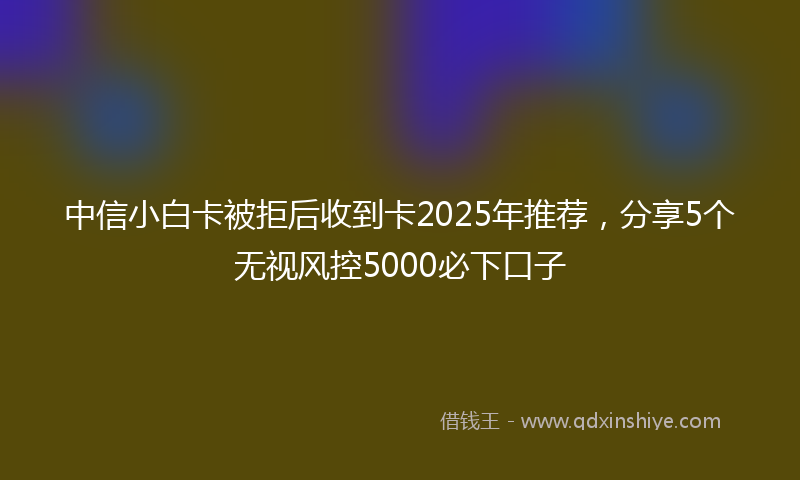 中信小白卡被拒后收到卡2025年推荐，分享5个无视风控5000必下口子