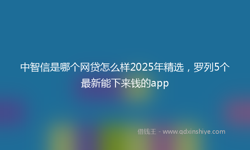 中智信是哪个网贷怎么样2025年精选，罗列5个最新能下来钱的app