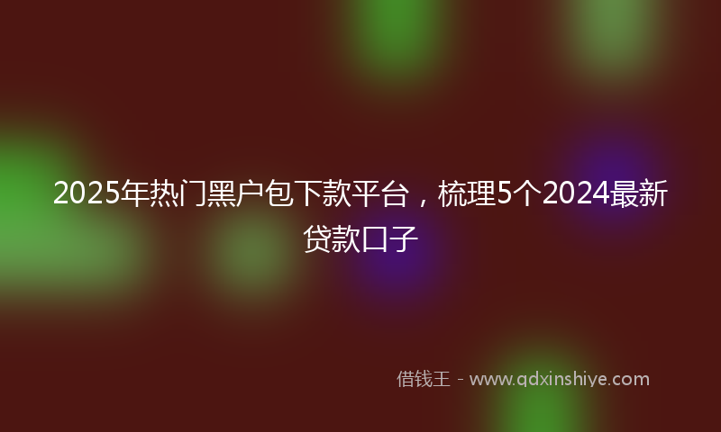 2025年热门黑户包下款平台，梳理5个2024最新贷款口子