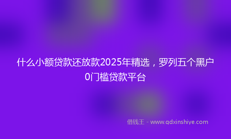 什么小额贷款还放款2025年精选，罗列五个黑户0门槛贷款平台