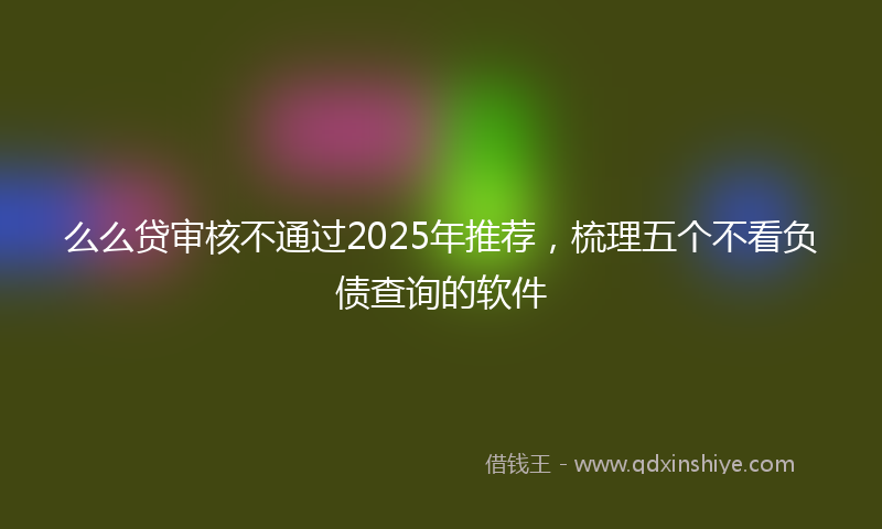 么么贷审核不通过2025年推荐，梳理五个不看负债查询的软件