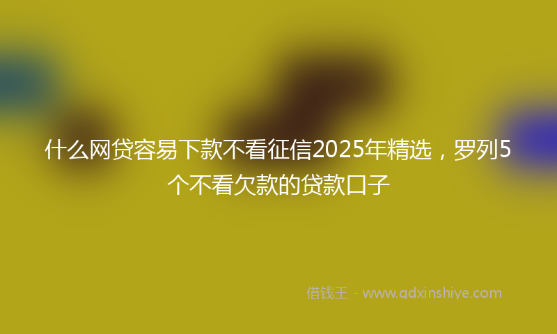 什么网贷容易下款不看征信2025年精选，罗列5个不看欠款的贷款口子
