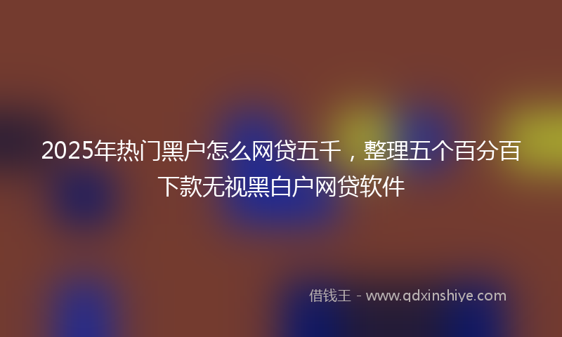 2025年热门黑户怎么网贷五千，整理五个百分百下款无视黑白户网贷软件