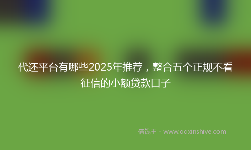 代还平台有哪些2025年推荐，整合五个正规不看征信的小额贷款口子