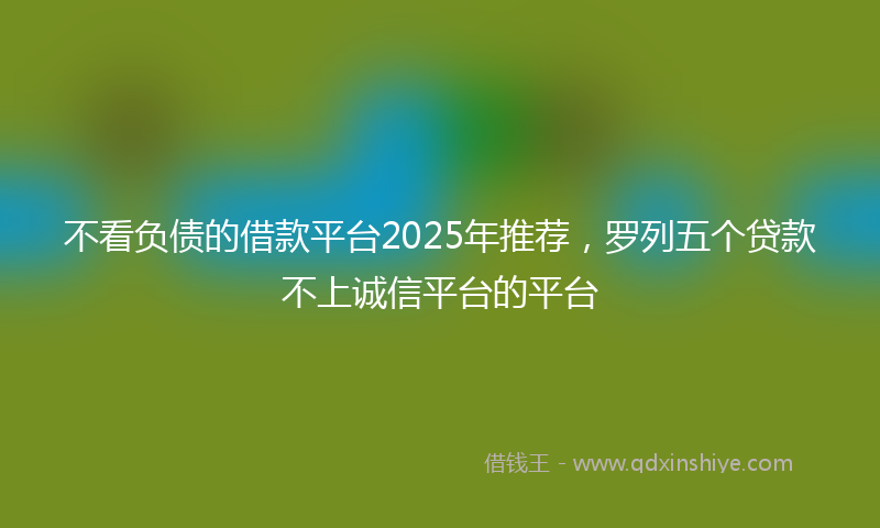 不看负债的借款平台2025年推荐，罗列五个贷款不上诚信平台的平台