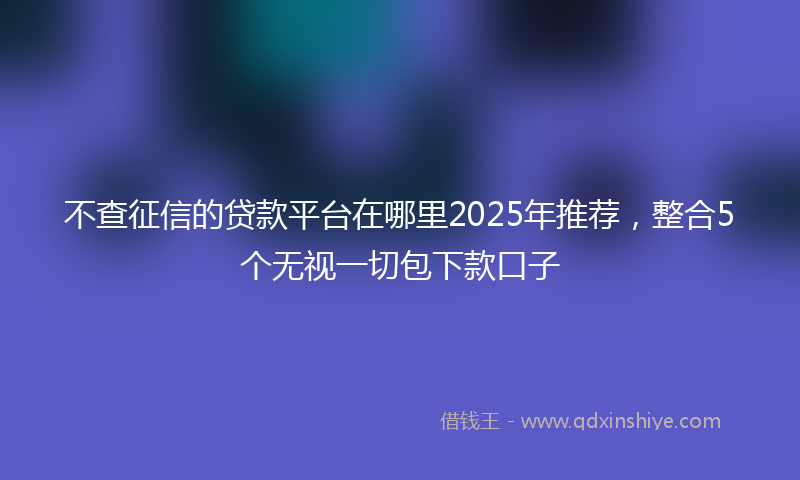 不查征信的贷款平台在哪里2025年推荐，整合5个无视一切包下款口子