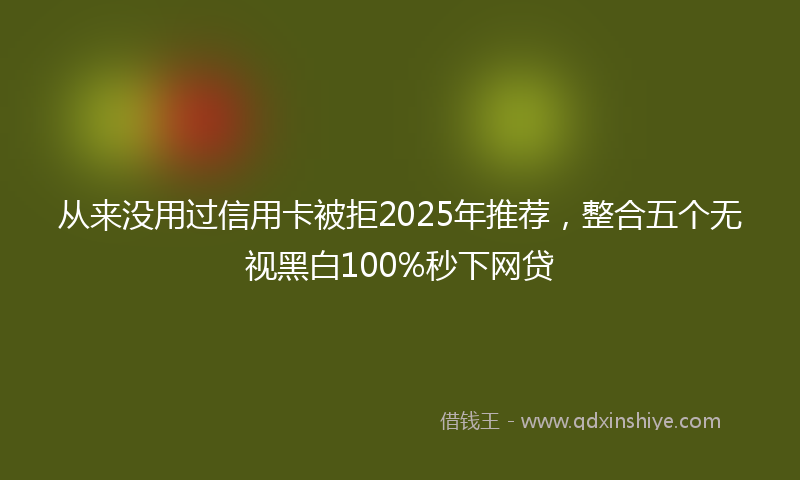 从来没用过信用卡被拒2025年推荐，整合五个无视黑白100%秒下网贷