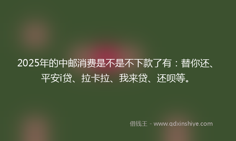 2025年的中邮消费是不是不下款了有：替你还、平安i贷、拉卡拉、我来贷、还呗等。