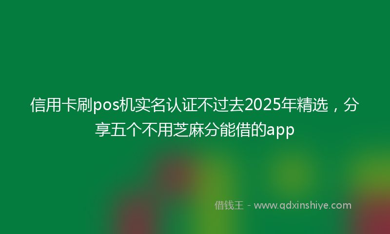 信用卡刷pos机实名认证不过去2025年精选，分享五个不用芝麻分能借的app