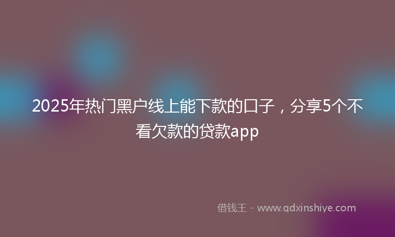 2025年热门黑户线上能下款的口子，分享5个不看欠款的贷款app
