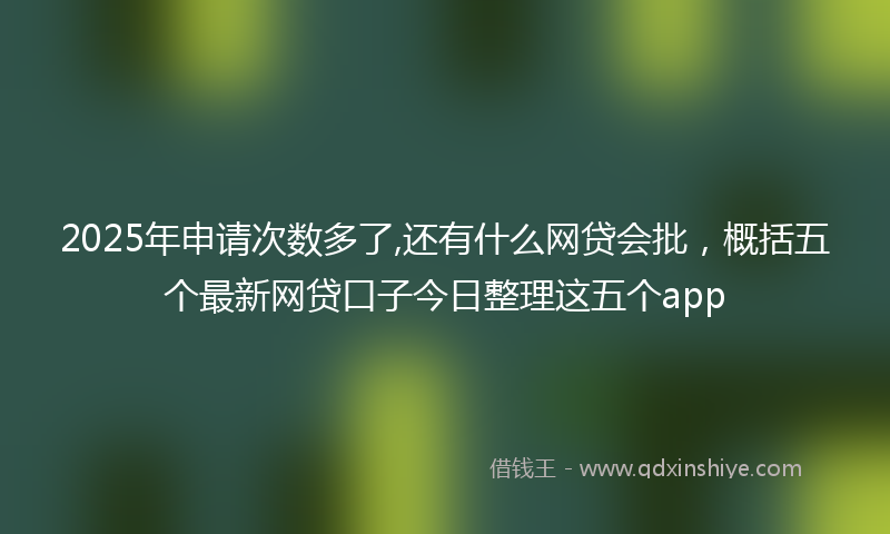 2025年申请次数多了,还有什么网贷会批，概括五个最新网贷口子今日整理这五个app