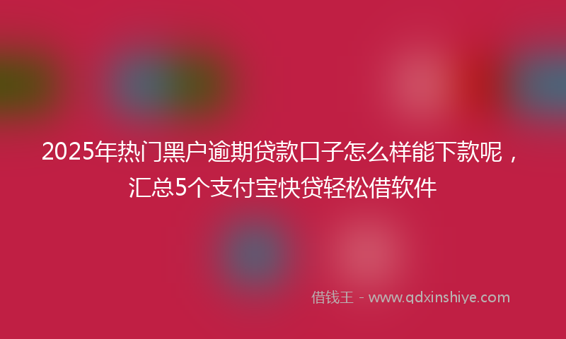 2025年热门黑户逾期贷款口子怎么样能下款呢，汇总5个支付宝快贷轻松借软件
