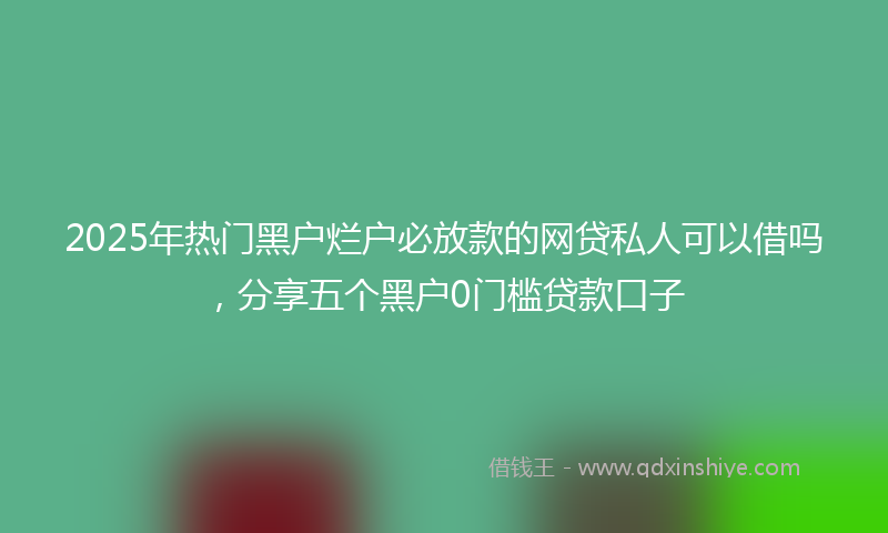 2025年热门黑户烂户必放款的网贷私人可以借吗，分享五个黑户0门槛贷款口子