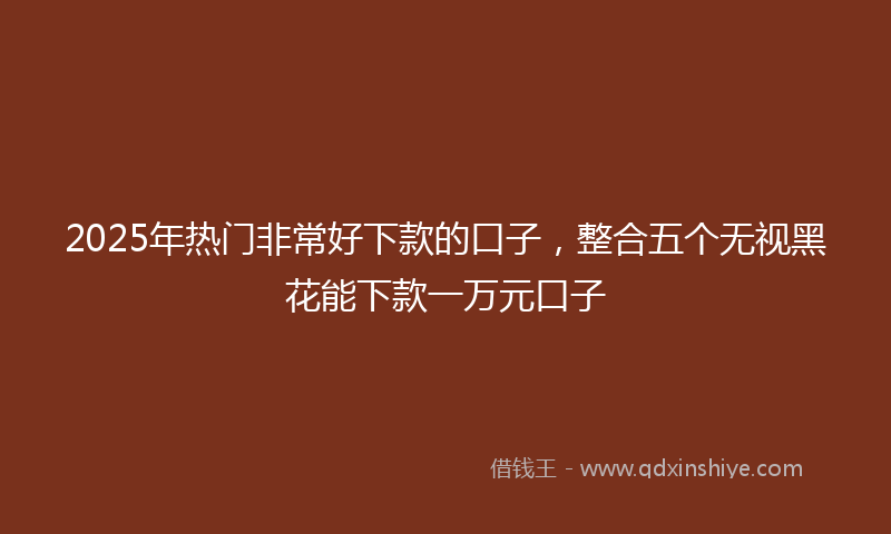 2025年热门非常好下款的口子，整合五个无视黑花能下款一万元口子