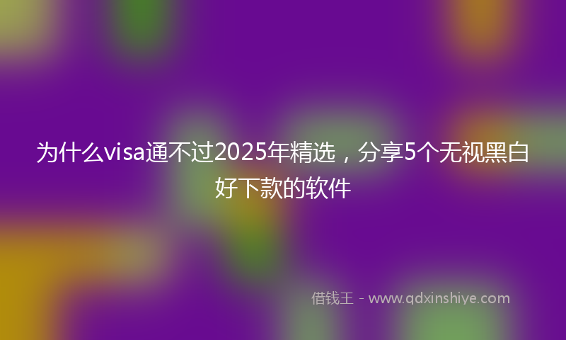 为什么visa通不过2025年精选，分享5个无视黑白好下款的软件