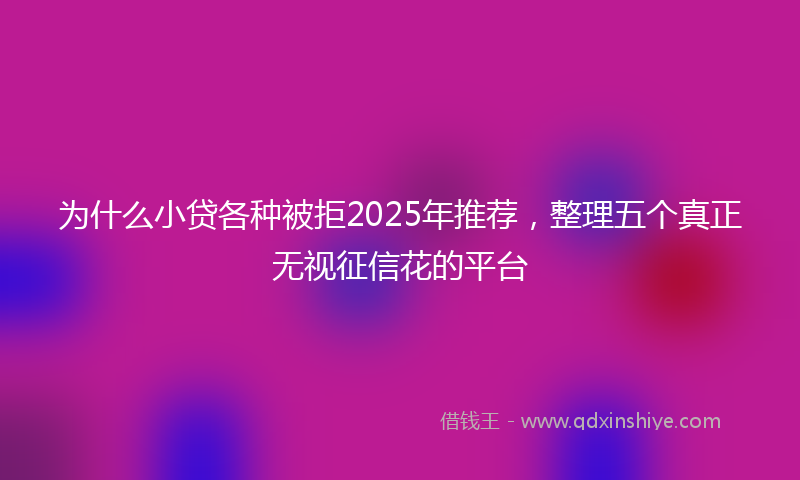 为什么小贷各种被拒2025年推荐，整理五个真正无视征信花的平台