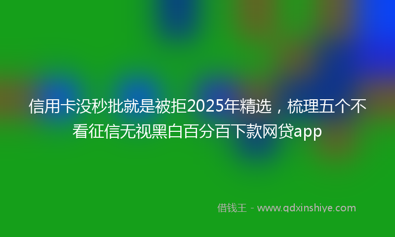信用卡没秒批就是被拒2025年精选，梳理五个不看征信无视黑白百分百下款网贷app