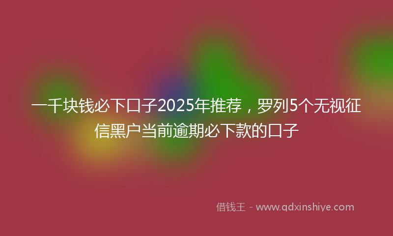 一千块钱必下口子2025年推荐，罗列5个无视征信黑户当前逾期必下款的口子