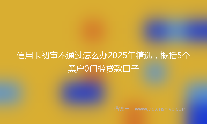 信用卡初审不通过怎么办2025年精选，概括5个黑户0门槛贷款口子