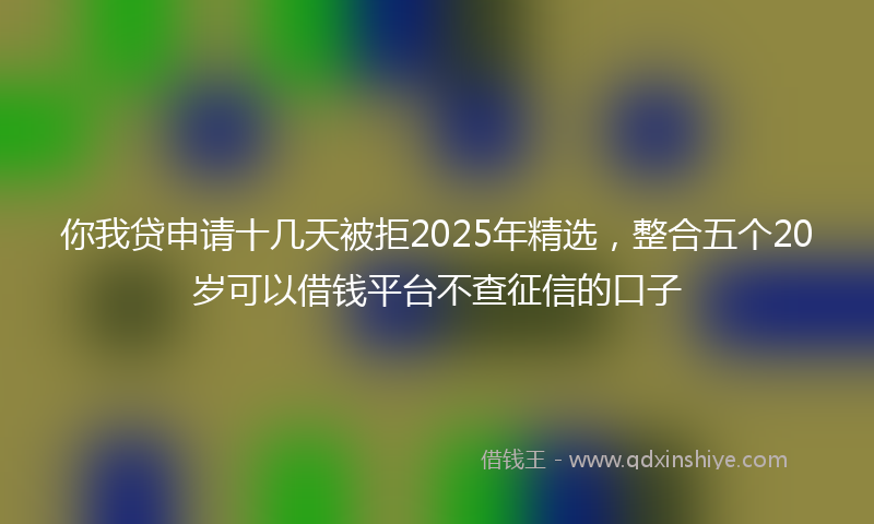你我贷申请十几天被拒2025年精选，整合五个20岁可以借钱平台不查征信的口子