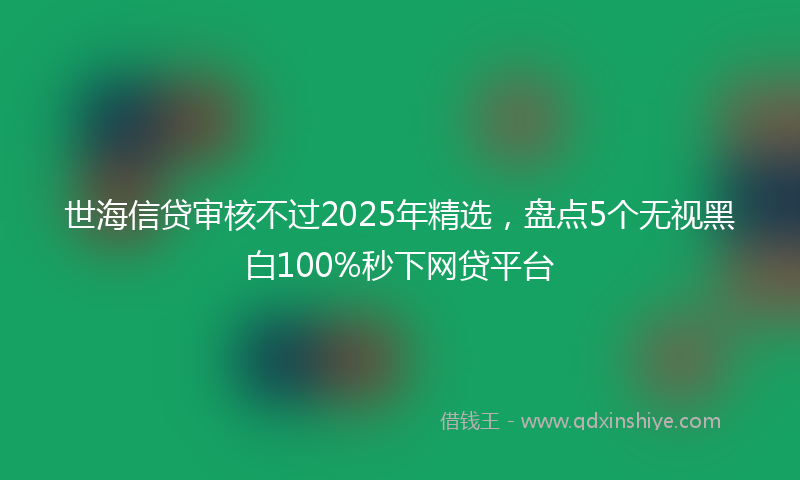 世海信贷审核不过2025年精选，盘点5个无视黑白100%秒下网贷平台