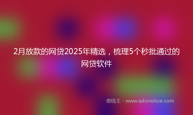 2月放款的网贷2025年精选，梳理5个秒批通过的网贷软件
